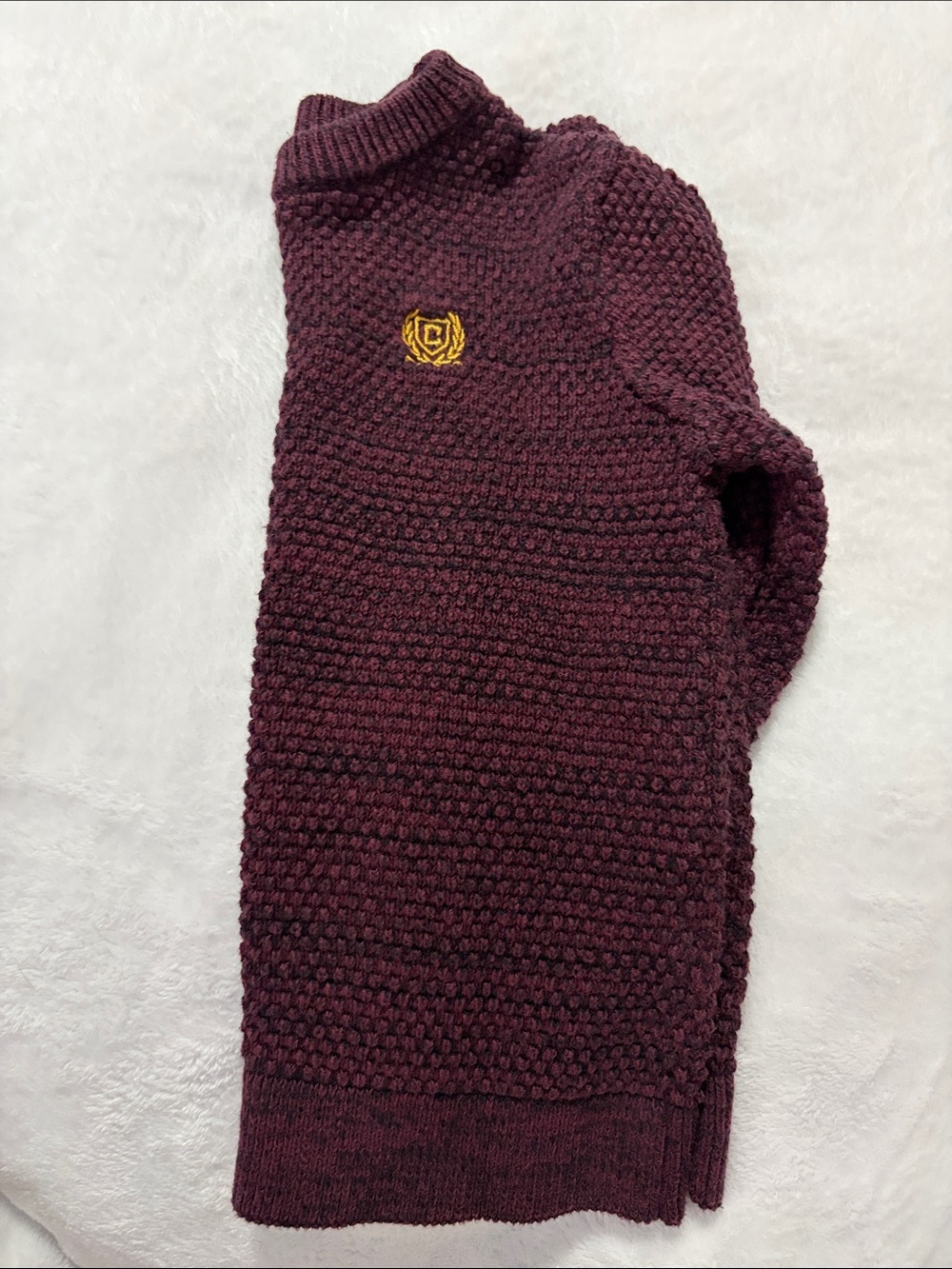 Chaps Maroon Sweater with Gold Accent